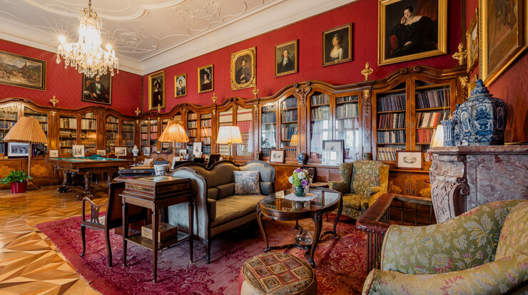 Zámek Slatiňany, knihovna, foto NPÚ, nepodléhá CC